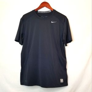 Nike Pro Combat Men's Large Fitted Dri-Fit Training Black Shirt